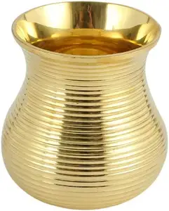 Brass Designer Kalash Lota for Pooja and Drinkware Height 3.3 Inches