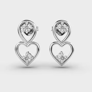 Pendientes de tuerca de diamante de corte brillante en platino para la elegancia diaria y eventos formales en la India - Product Image 2