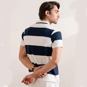 เสื้อโปโลกระดุมแถวเดียวสำหรับผู้ชายเสื้อโปโลกระดุมแถวเดียวพิมพ์ลายวินเทจ - Product Image 5