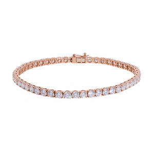 14K White Gold Rhodium Plated Lab Grown CVD Diamond Tennis Bracelet Brilliant Cut Four Prong Setting Classic Elegant <b>Fine</b> - Product Image 1