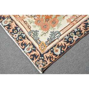 Tapis de 3,6 x 6,7 pieds, tapis turc vintage, tapis en laine à motifs floraux orange - Product Image 5