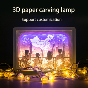 Boîte à bijoux en papier sculpté avec lumière et ombre, cadeau festif, lumière d'ambiance 3D, vente en gros - Product Image 4