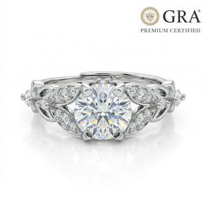 NOVAMART Fine 1 Carat Moissanite Diamond White <b>Crown</b> Engagement <b>Ring</b> for Women 925 Pure Silver Free Size Wholesale Export - Product Image 4