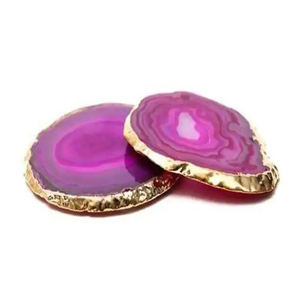 Juego de 4 posavasos de forma redonda de madera respetuoso con el medio ambiente 2025 más vendidos con soporte de latón chapado en oro - Product Image 6