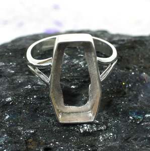 925 argent Sterling cercueil forme 10x17mm bricolage anneau pince métal plaqué pierre broche ensemble prix usine montage composant bijoux - Product Image 5