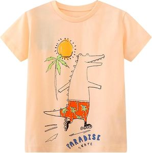 เสื้อคอกลมแขนสั้นผ้าฝ้ายลายกราฟิคสำหรับเด็กผู้ชายและเด็กวัยหัดเดิน - Product Image 5