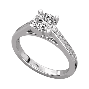 Round Cut Diamond Prong Set Solitaire Ring - Product Image 6