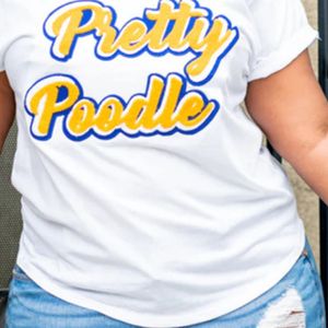 Joli t-shirt caniche pour femmes sororité chemise graphique en coton blanc inspiré SGRHO pour les événements grecs et le style de vie HBCU - Product Image 5