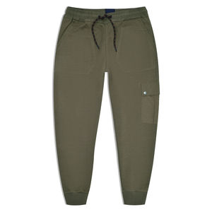 Men's Casual Sweatpants <b>Vintage</b> Wholesale Elastic Waist Comfortable Straight Polyester Cotton <b>Trouser</b> Customizable Olive Texture - Product Image 1