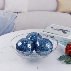 ลูกบอลแก้วโมเสกทรงกลมทำด้วยมือหลากสีเครื่องประดับตกแต่งบ้านโต๊ะปาร์ตี้ที่ชายฝั่งต่ำมากด้วยงานฝีมือ HF - Product Image 4