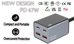 Usine 47W GaN USB Type C Chargeur Ports PD PPS Bureau Chargeur Rapide pour iPhone 15 Pro Samsung S23 Macbook Ordinateur Portable iPad - Product Image 2