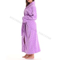 Peignoir en velours 100 % coton de qualité supérieure, dernier design, matière polaire premium, séchage rapide, respirant, avec cordon de serrage, pour femme