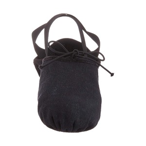 Zapatos de baile de ballet plegables de satén negro de tendencia superior Encuadernación elástica cruzada y suela de cuero a la venta - Product Image 2