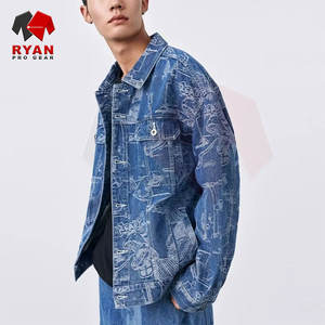 Veste en jean pour homme de haute qualité, personnalisation de la marque, OEM ODM, coupe classique, fermeture à boutons, vêtements décontractés - Product Image 5