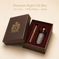 Boîte d'emballage vide en carton de qualité supérieure, deux pièces, intérieur en velours personnalisé, pour usage cosmétique