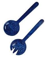 Servidor de ensaladas de resina vibrante con patrones de color de diseñador Utensilio de mesa hecho a mano para hogares con estilo y uso en banquetes - Product Image 3