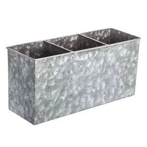Maceta de flores personalizable ecológica de forma ovalada galvanizada de hierro de diseño elegante con mango para jardín y uso al aire libre - Product Image 4