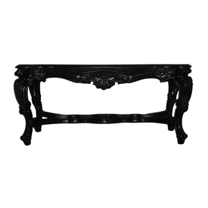 โต๊ะกาแฟห้องนั่งเล่น โต๊ะน้ำชาไม้มะฮอกกานีแกะสลักด้วยมือ ทาสีดำแบบกอธิค สำหรับเฟอร์นิเจอร์ห้องนั่งเล่นสไตล์ฝรั่งเศส - Product Image 5