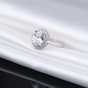 CZ Stone Oval Shape Turkish Handcrafted Wholesale 925 Sterling Silver Cluster <b>Ring</b> for Women - Product Image 4