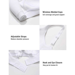 Soutien-gorge de sport bleu ciel pour femmes en gros, soutien-gorge rembourré de haute qualité avec logo personnalisé sur la bonnette, coussinets de poitrine sans couture, taille unique - Product Image 5