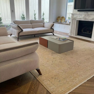 Alfombra de seda moderna bordada a mano de alta calidad, decoración Vintage anudada a mano para el hogar, juego de alfombra y alfombra bordada para sala de estar - Product Image 1