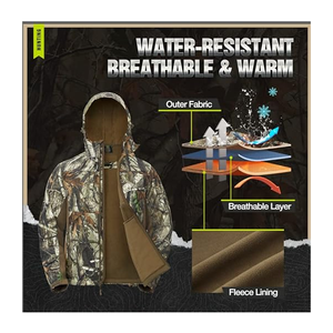 ชุดลายพรางสำหรับกิจกรรมล่าสัตว์มีความทนทานและผ้านุ่มเพื่อความสบาย - Product Image 3