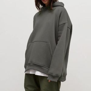 Casual Oversized Women Hoodies 100% Cotton Material Lightweight Customised Logo Printing Streetwear <b>Drop</b> Shoulder - Product Image 6