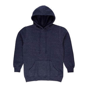 Sweat à capuche bleu marine épais en molleton de coton, coupe ample, thermique, imprimé, non tissé, délavé à la pierre - Product Image 3