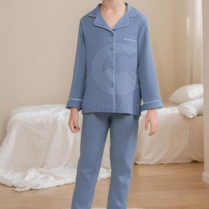 Robes kimono en satin de soie imité au genou pour enfants de style quotidien personnalisé vêtements de nuit d'été pour la maison avec impression numérique - Product Image 3