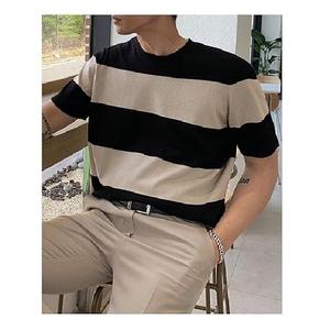 บริการ OEM เสื้อยืดคอกลมลายทางผู้ชาย ทรงปกติ คุณภาพสูง สไตล์ลำลอง ผ้าฝ้ายแท้ 100% - Product Image 3