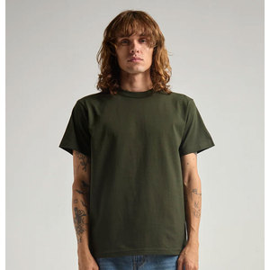Camiseta de manga corta de Jersey fino unisex personalizada Camiseta básica de manga corta con cuello redondo verde azulado para hombre - Product Image 4