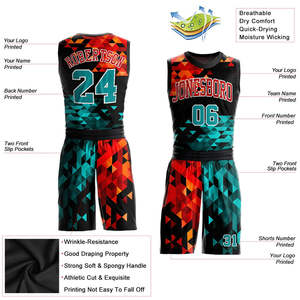 Uniformes de basket-ball en polyester par sublimation, ensemble haut et short de haute qualité, nom et numéro d'équipe personnalisés - Product Image 4