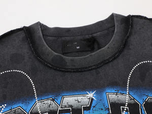 Camiseta Casual de Manga Corta para Hombre, Nueva Colección 2026, Algodón Estampado con Diamantes, Estilo Vintage Holgado - Product Image 3