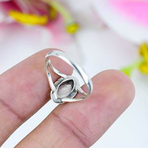 Hot Selling 925 Sterling Silver Handmade Jewelry Vintage Silver Plated Marquise Cut Stone <b>RIng</b> Natural Rose <b>Quartz</b> Gemstone <b>Ring</b> - Product Image 2