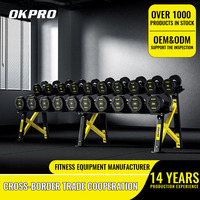 OKPRO Nouveau Design Haltères en Urethane PU de Haute Qualité pour la Vente en Gros, Haltères Rondes pour la Salle de Sport