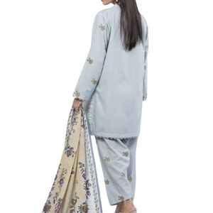 Women Multi Color Embroidered Shalwar Kameez Three Piece Suit Ladies Designer Ethnic Wear Dress Set With Printed Dupatta <b>Pant</b> - Product Image 2