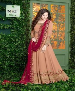 Attrayant Designer Party Wear Dames Porter Pierre Travail Indien Saisonnable Soie Lourd Brodé Femmes Adultes Inde Pakistan 500 Vêtement - Product Image 5