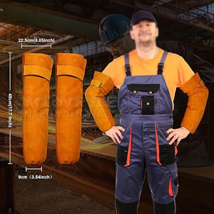 Protección ignífuga, brazo de soldadura de cuero de vaca resistente al calor, Mangas de brazo de soldadura de cuero - Product Image 2