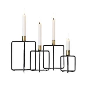 Bougeoir carré en fer forgé au design moderne, taille, forme et couleur personnalisées, durable, pour mariages et Noël - Product Image 3