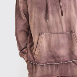 Pull à capuche surdimensionné pour hommes Sweat-shirts vierges de base avec logo personnalisé Sweat à capuche d'hiver épais de couleur unie Sweats à capuche à impression numérique - Product Image 6