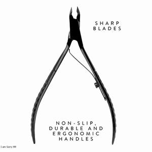 Pinzas para uñas afiladas recubiertas de color negro puro pinzas para cutículas con cuchillas individuales para uñas de manos y pies para belleza - Product Image 6