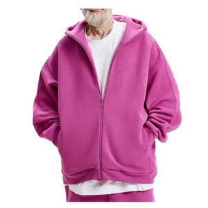 เสื้อกันหนาวมีฮู้ดแบบมีซิปสำหรับผู้ชายเสื้อสเวตเตอร์ผ้าฝ้าย100% ลายพิมพ์ดิจิตอลสีพื้นฤดูใบไม้ร่วงและฤดูหนาว - Product Image 2