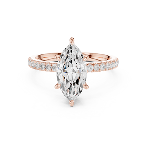 18K Rose Gold Marquise <b>Diamond</b> <b>Ring</b> for Anniversary - Product Image 4