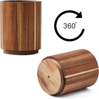 Acacia Hout Gebruiksvoorwerp Houder Voor Aanrecht 360 Draaiende 7.2 "Grote Kookgerei Houder, Keuken Gebruiksvoorwerp Opslag