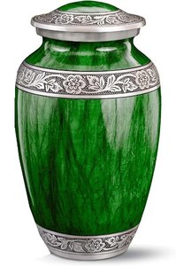 <b>Aluminium</b> Adult Classic Cremation Urns With Pink Color Enamel <b>Paint</b> Finished With Birds Going Home Pattern . - Product Image 4