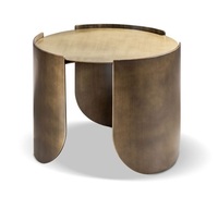Grande table basse ronde en métal, laiton, centre antique, forme personnalisée, décor à la maison avec 3 grands pieds, table basse