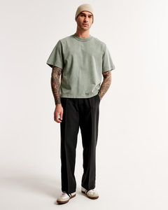 เสื้อยืดโอเวอร์ไซส์ซักได้ลายกรดมาใหม่คอกลมและสไตล์ว่างเปล่าใส่สบายพอดีเหมาะสำหรับการสร้างแบรนด์ตามสั่ง - Product Image 3