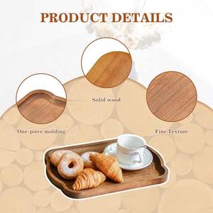 Plateau de service rustique en bois avec finition lisse parfait pour servir des boissons et des apéritifs ajoute une touche naturelle à tout espace - Product Image 6