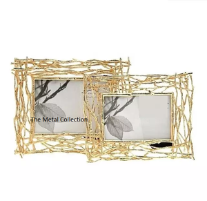 Unique <b>Photo</b> <b>Frame</b> Walls Hanging <b>Metal</b> & Glass for Wall Decor Gold Color Glass <b>Metal</b> <b>Frame</b> Wall Hanging living Room <b>Photo</b> <b>Frames</b> - Product Image 4
