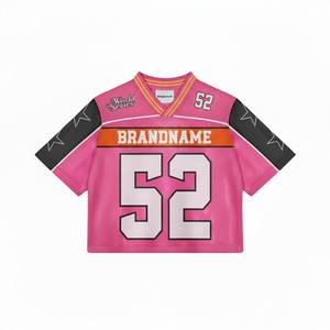 Maillot de football vierge en maille, maillot de football américain uni, hip-hop, entraînement sportif, t-shirt de football pour adultes/jeunes - Product Image 3